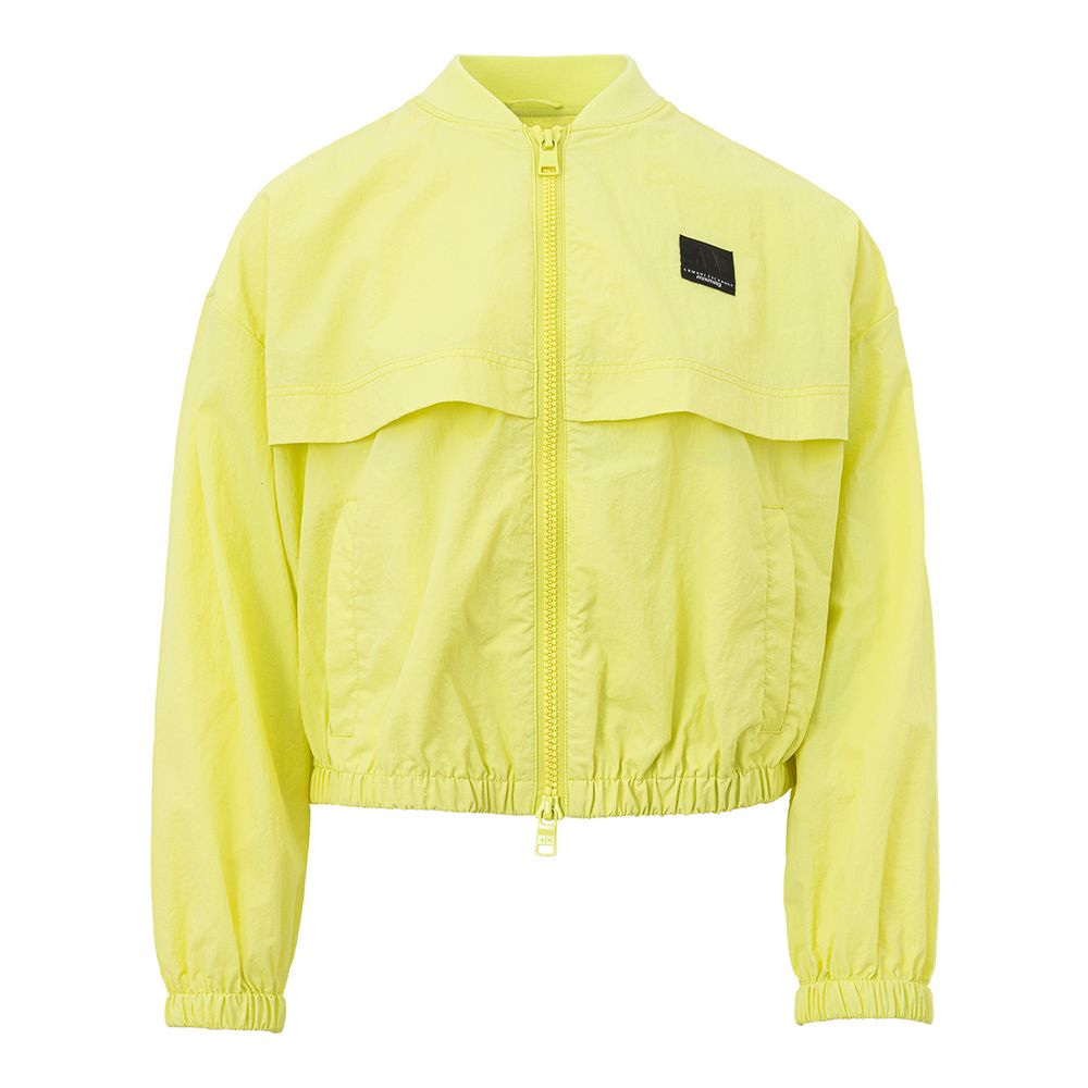 Chic Yellow Polyamide Jacket for Women - GLAMHUB BOUTIQUE 