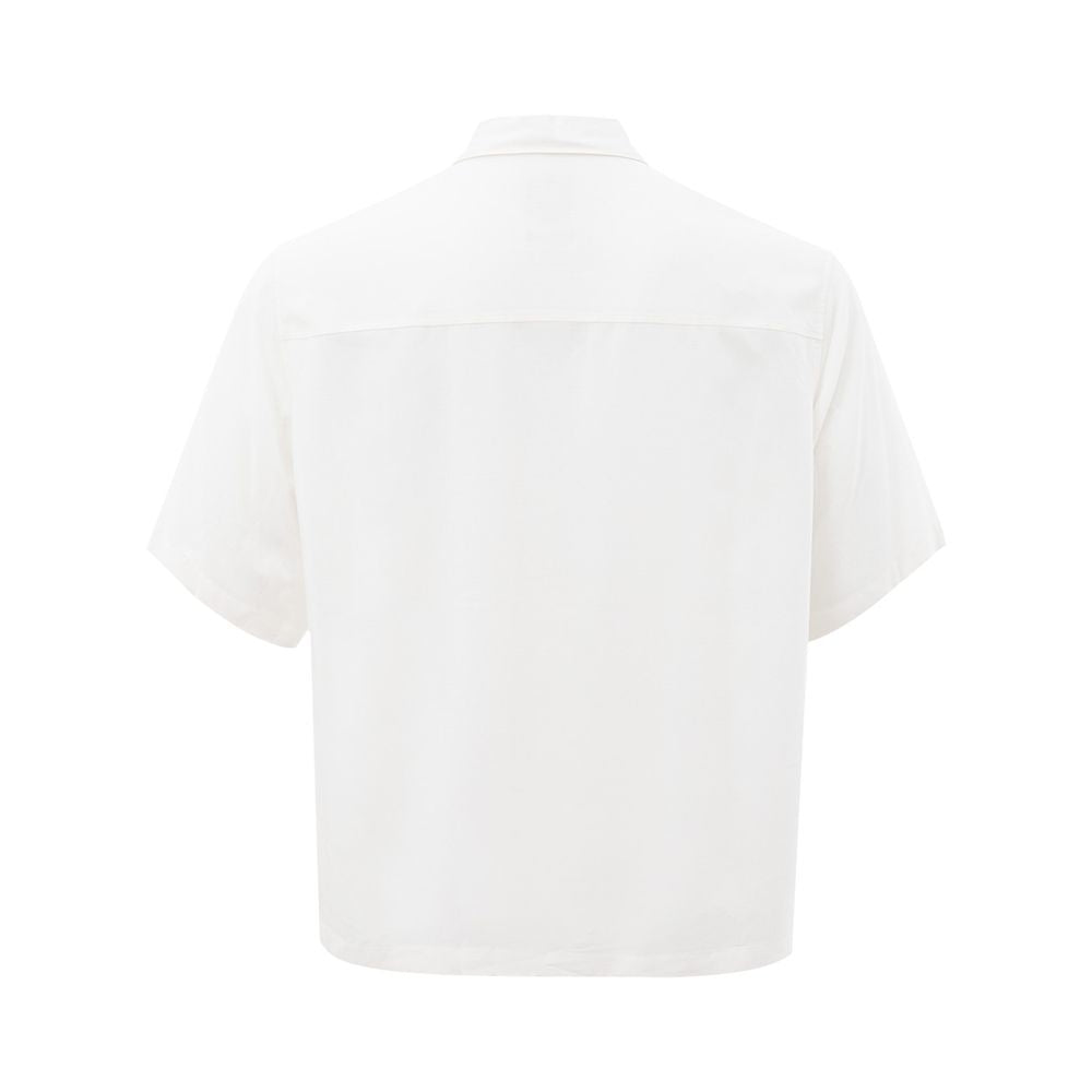 Elegant White Viscose Shirt for Men - GLAMHUB BOUTIQUE 