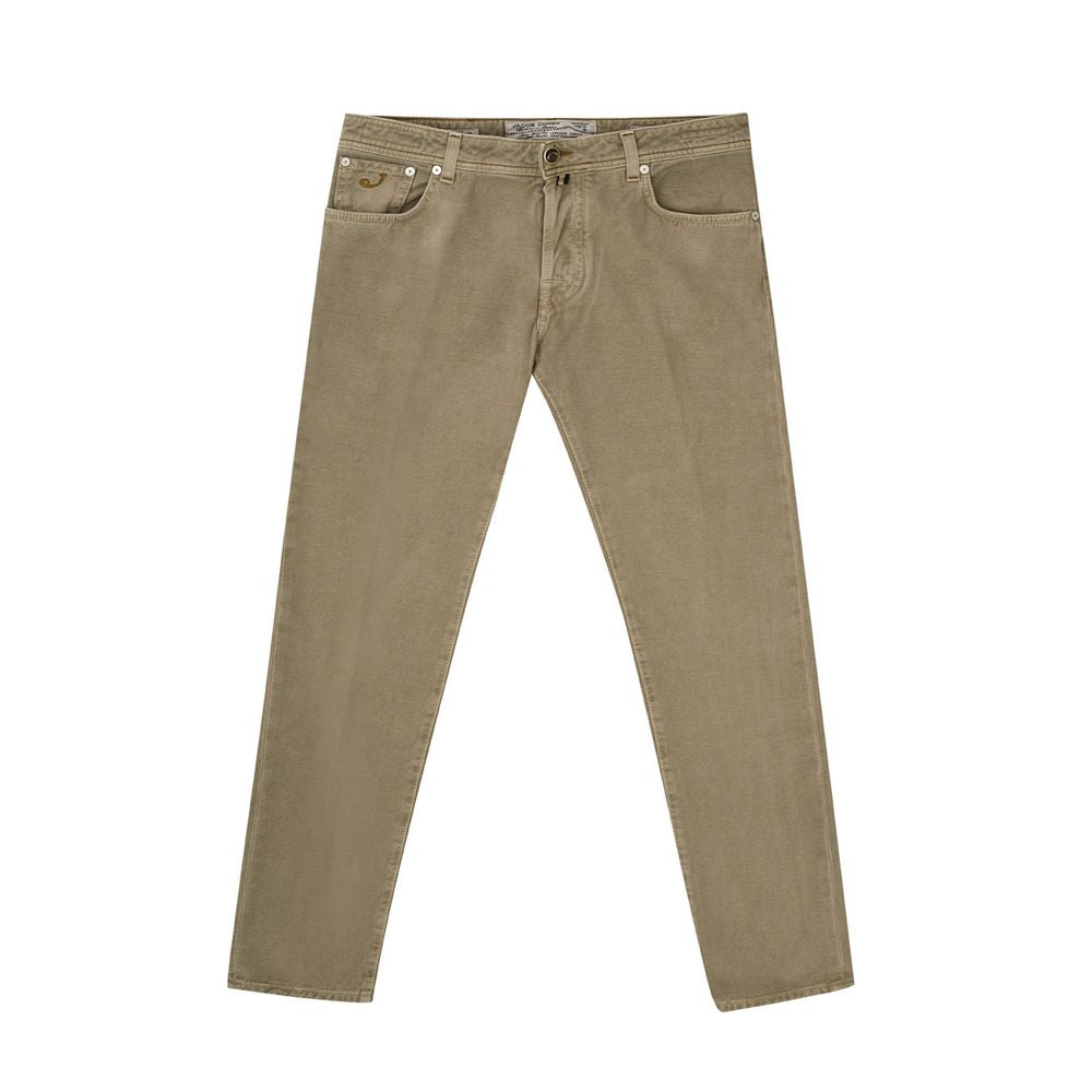 Jacob Cohen Premium Brown Cotton Pants - GlamHub Luxury and Icon Brand Clothing