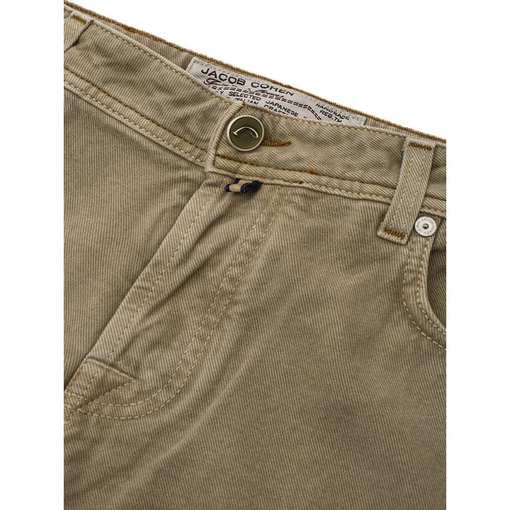 Jacob Cohen Premium Brown Cotton Pants - GlamHub Luxury and Icon Brand Clothing