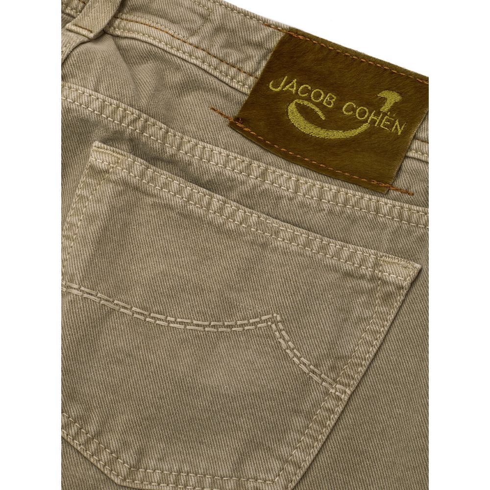 Jacob Cohen Premium Brown Cotton Pants - GlamHub Luxury and Icon Brand Clothing