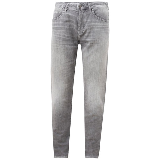 Sleek Gray Cotton Denim Essentials - GLAMHUB BOUTIQUE 