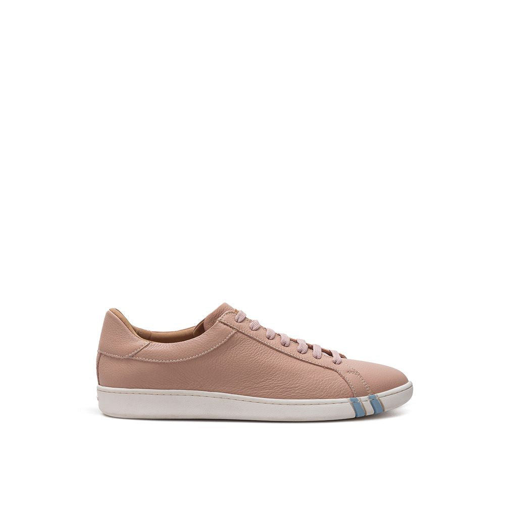 Elegant Pink Leather Sneakers - GlamHub Luxury and Icon Brand Clothing