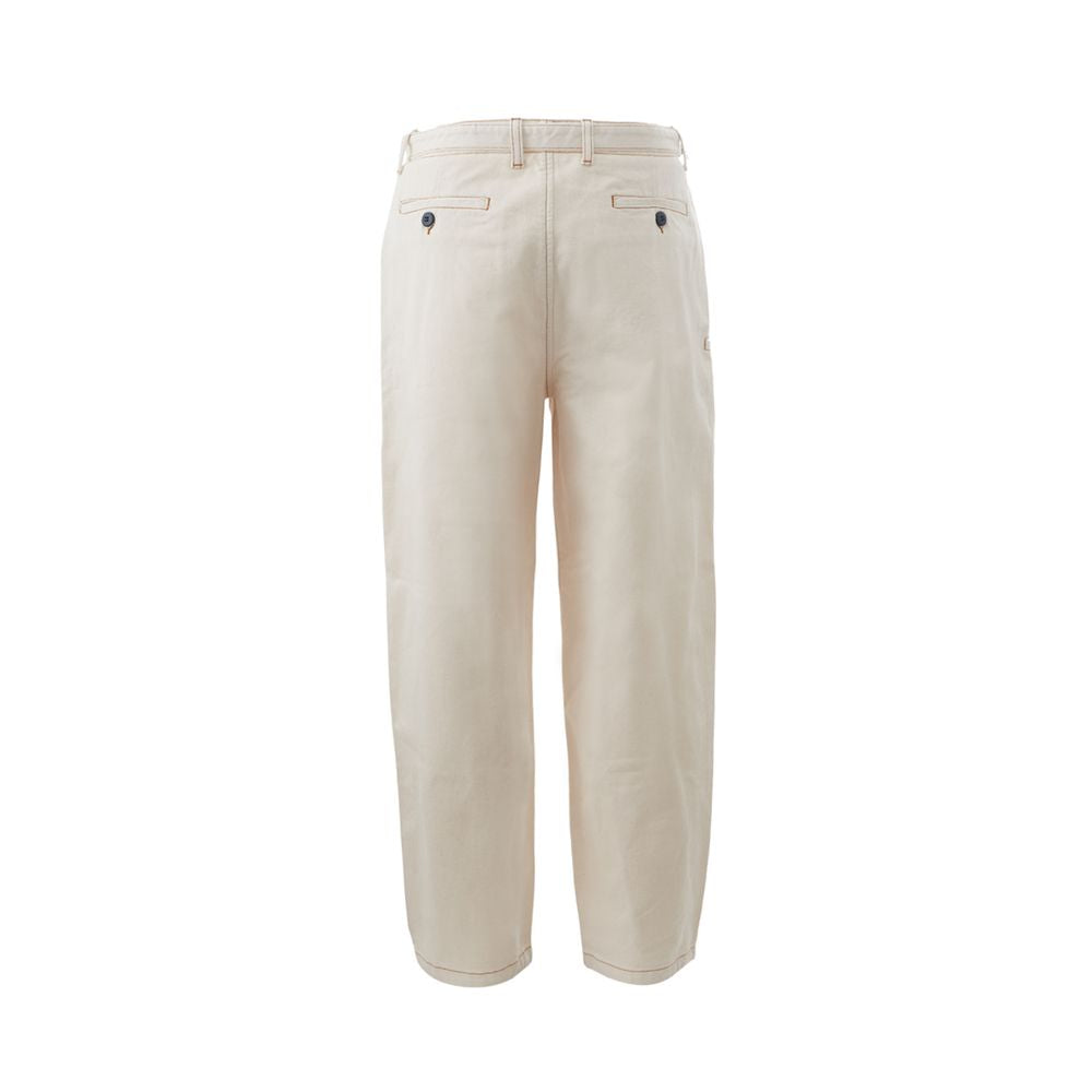 Beige Cotton Chic Trousers - GLAMHUB BOUTIQUE 