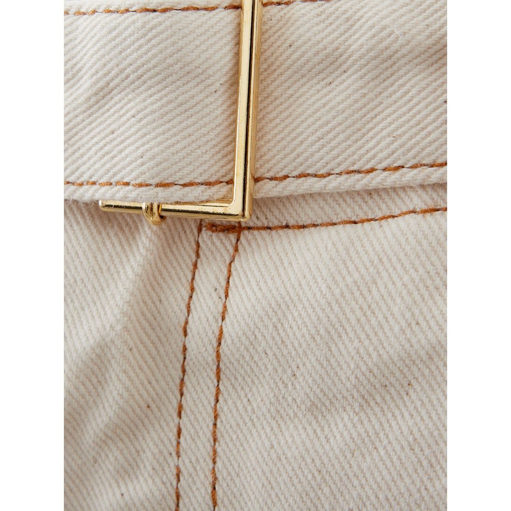 Beige Cotton Chic Trousers - GLAMHUB BOUTIQUE 