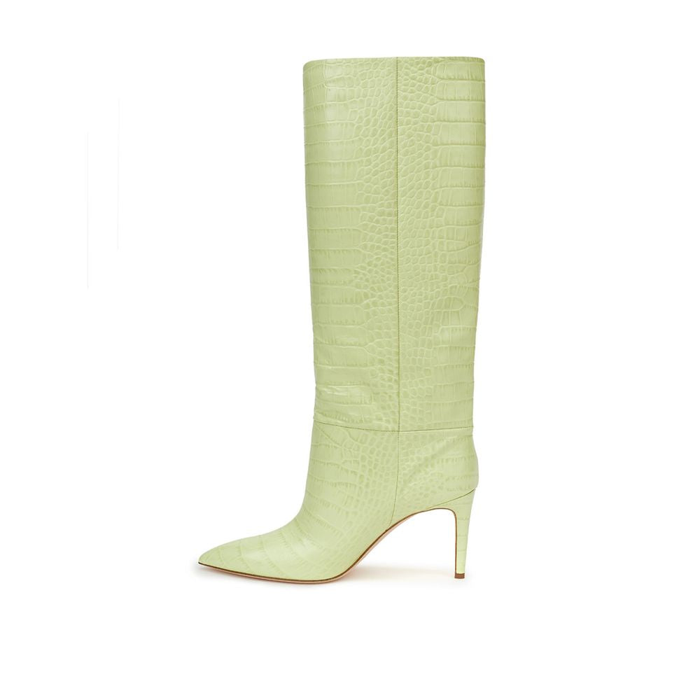 Yellow Leather Boot - GlamHub Luxury and Icon Brand Clothing