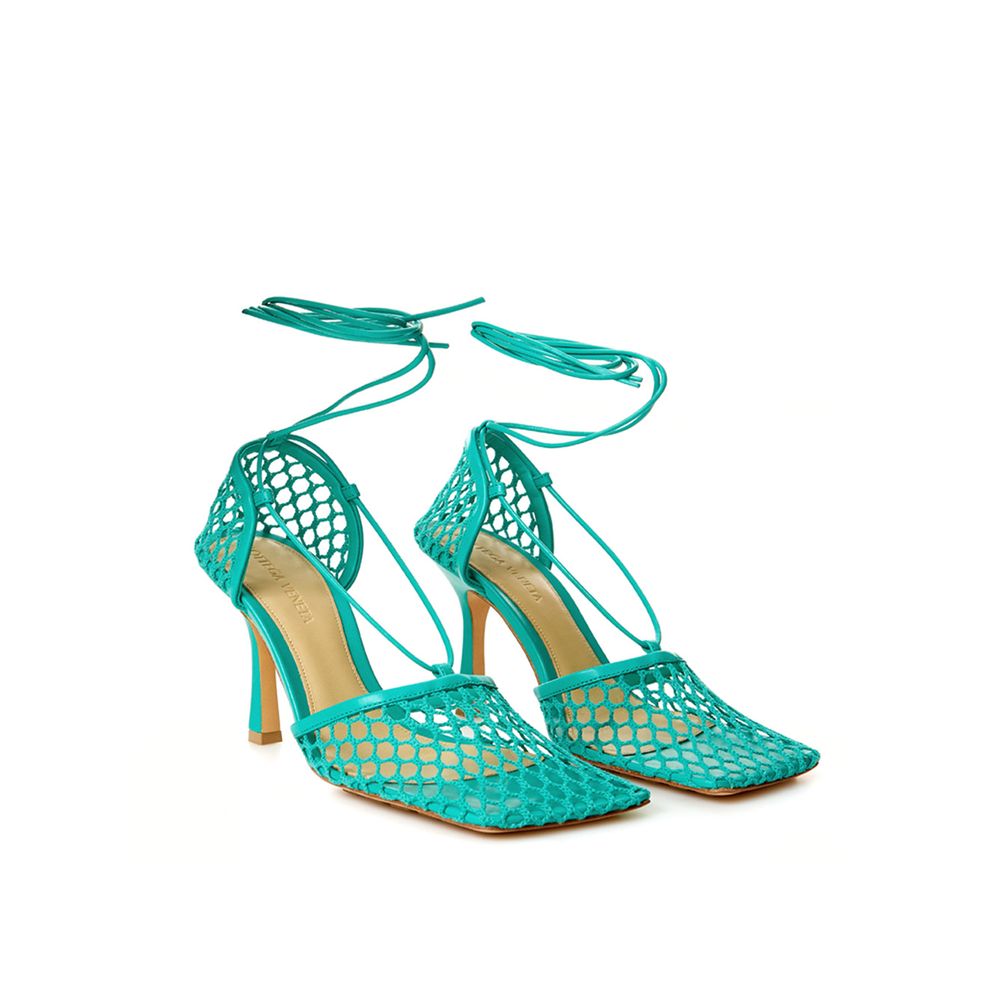 Green Cotton Leather Sandal - GLAMHUB BOUTIQUE 