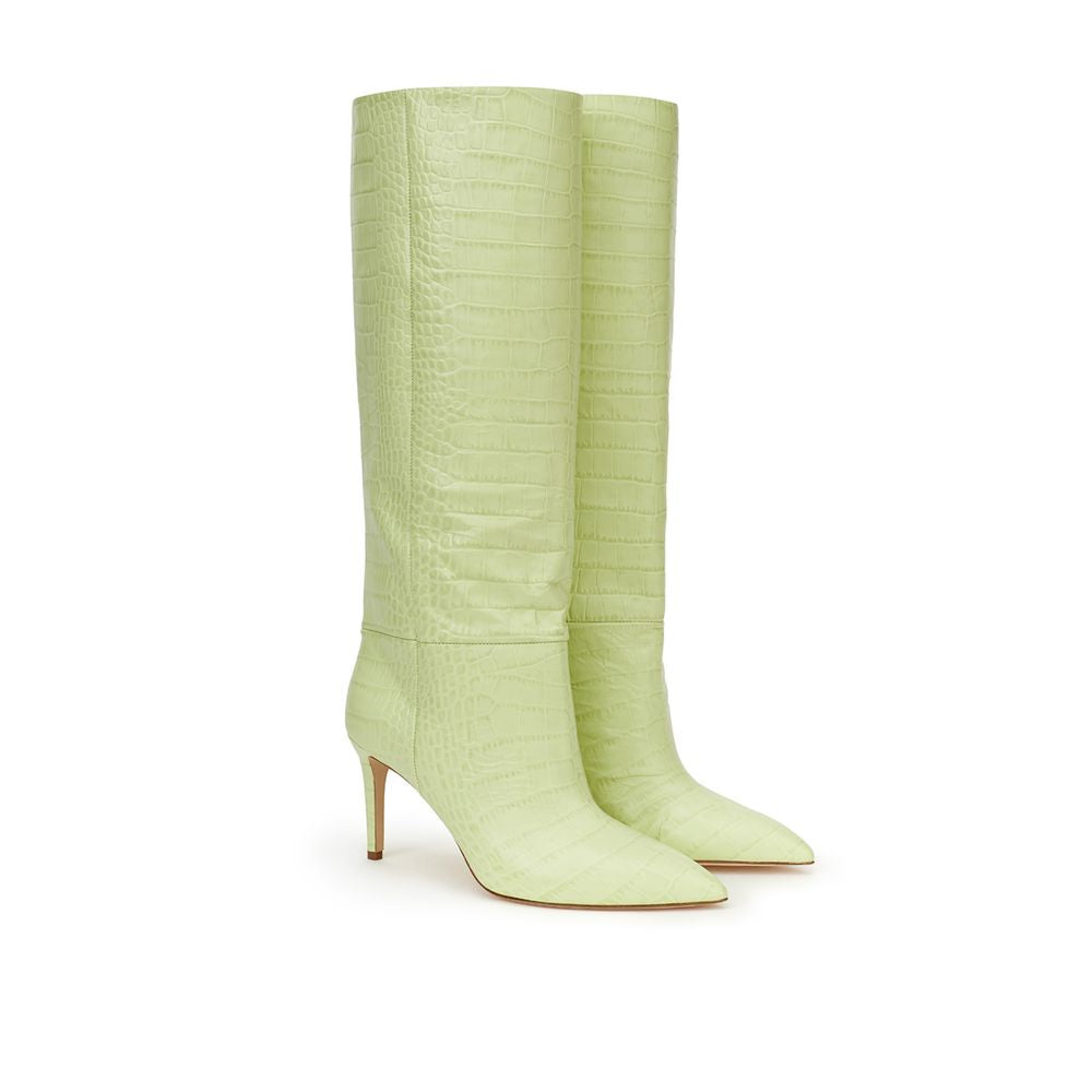 Yellow Leather Boot - GlamHub Luxury and Icon Brand Clothing