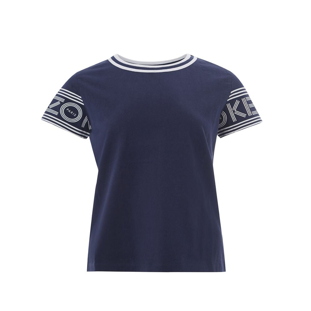 Blue Cotton Tops & T-Shirt - GlamHub Luxury and Icon Brand Clothing