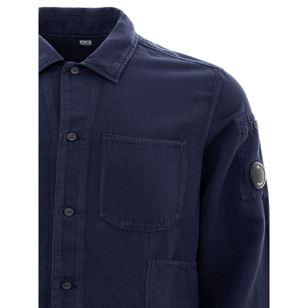 Blue Cotton Shirt - GlamHub Luxury and Icon Brand Clothing