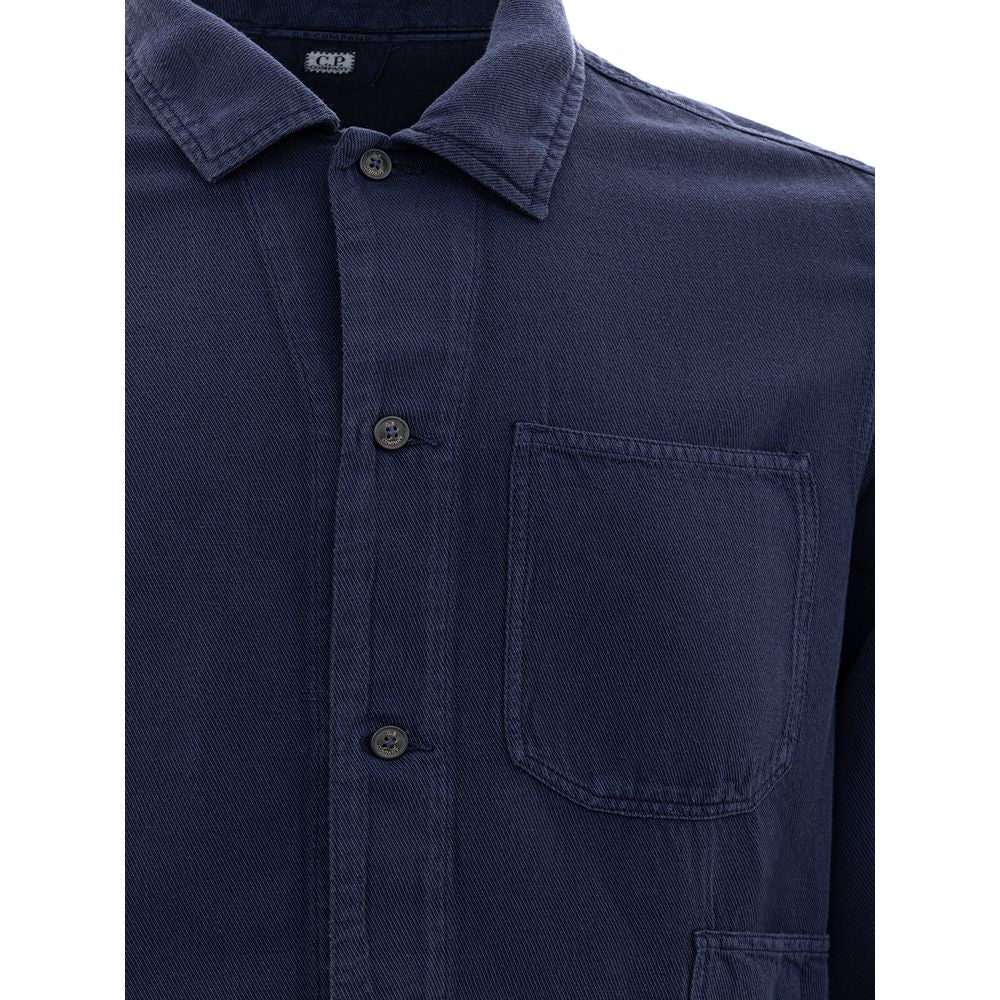 Blue Cotton Shirt - GlamHub Luxury and Icon Brand Clothing