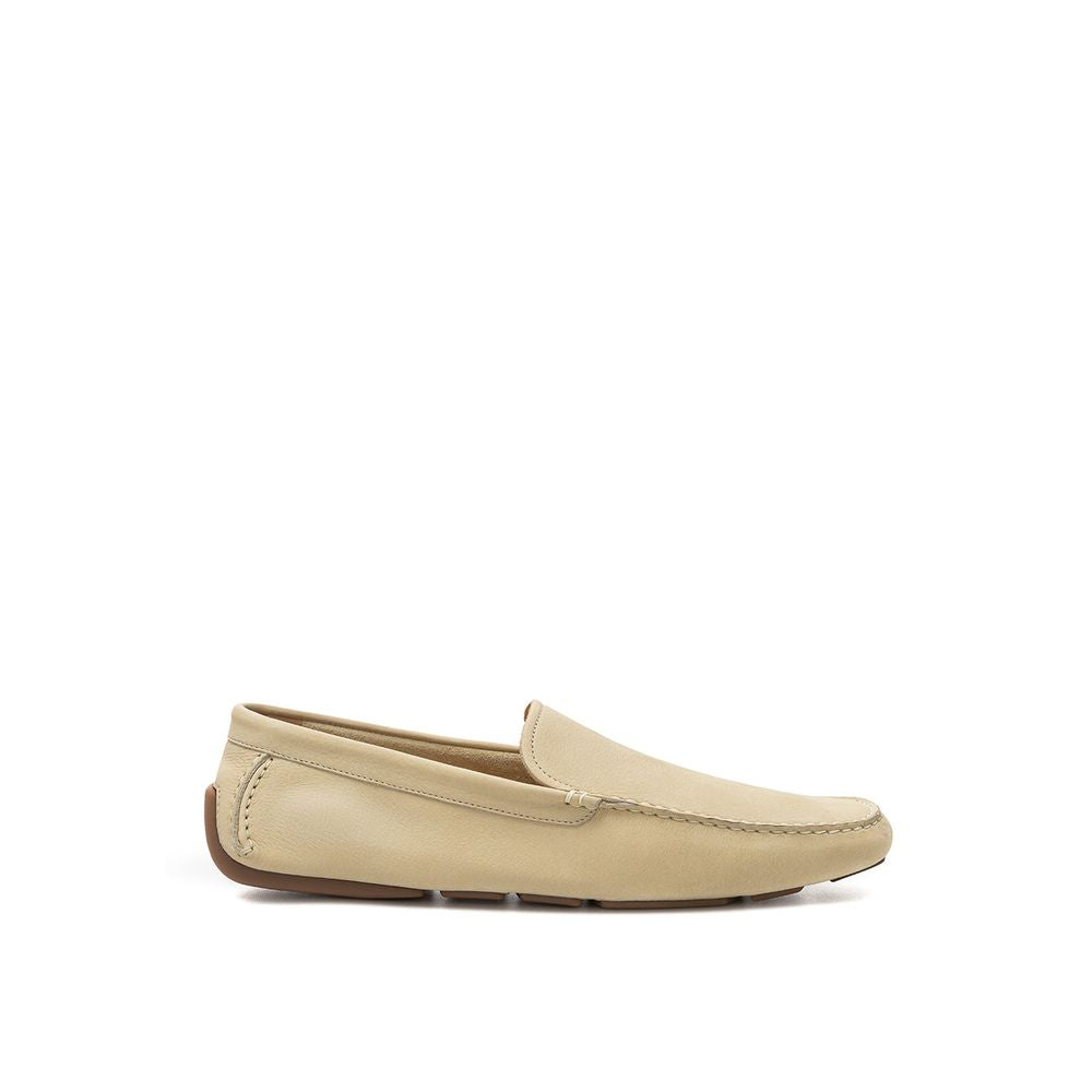 Beige Leather Loafer - GlamHub Luxury and Icon Brand Clothing