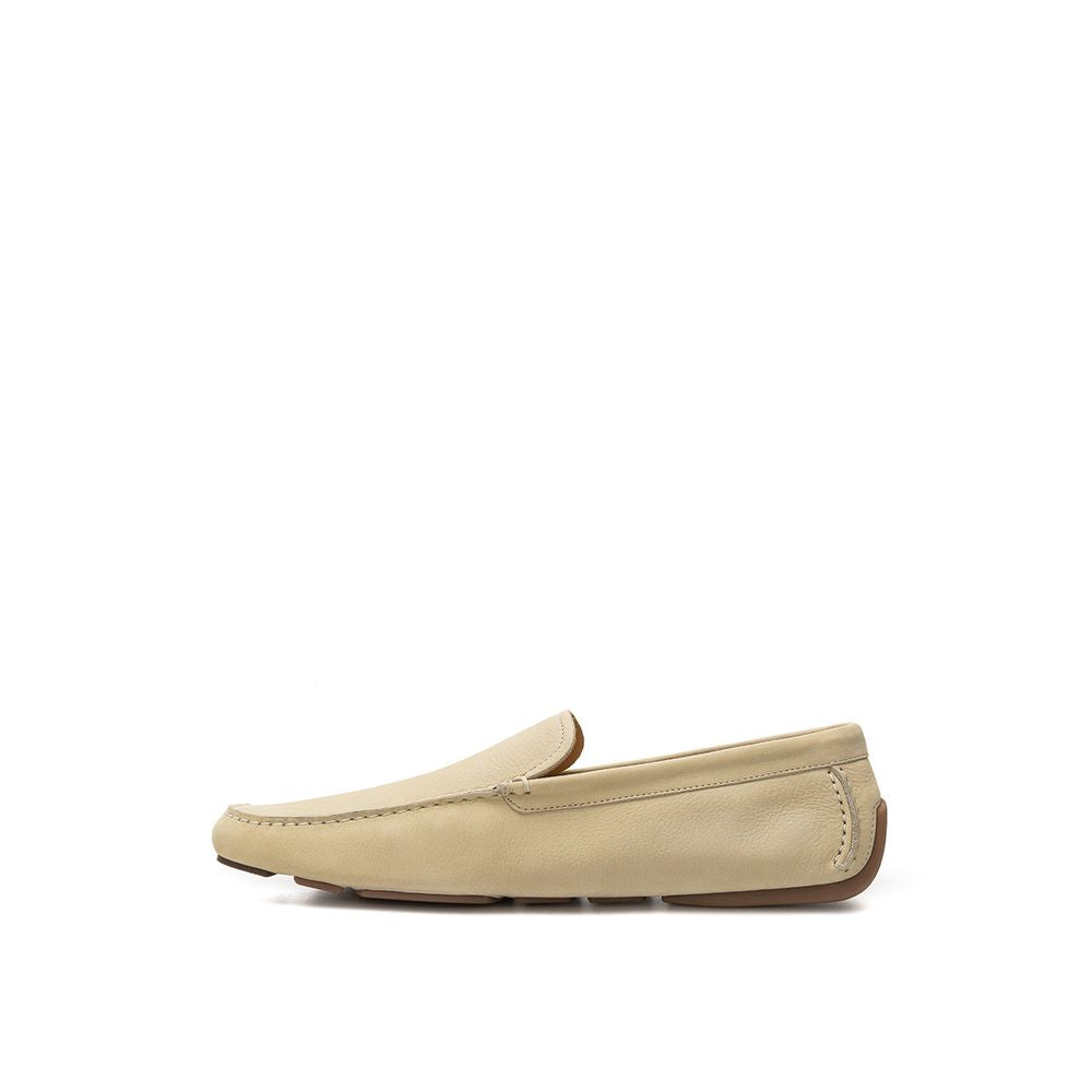 Beige Leather Loafer - GlamHub Luxury and Icon Brand Clothing