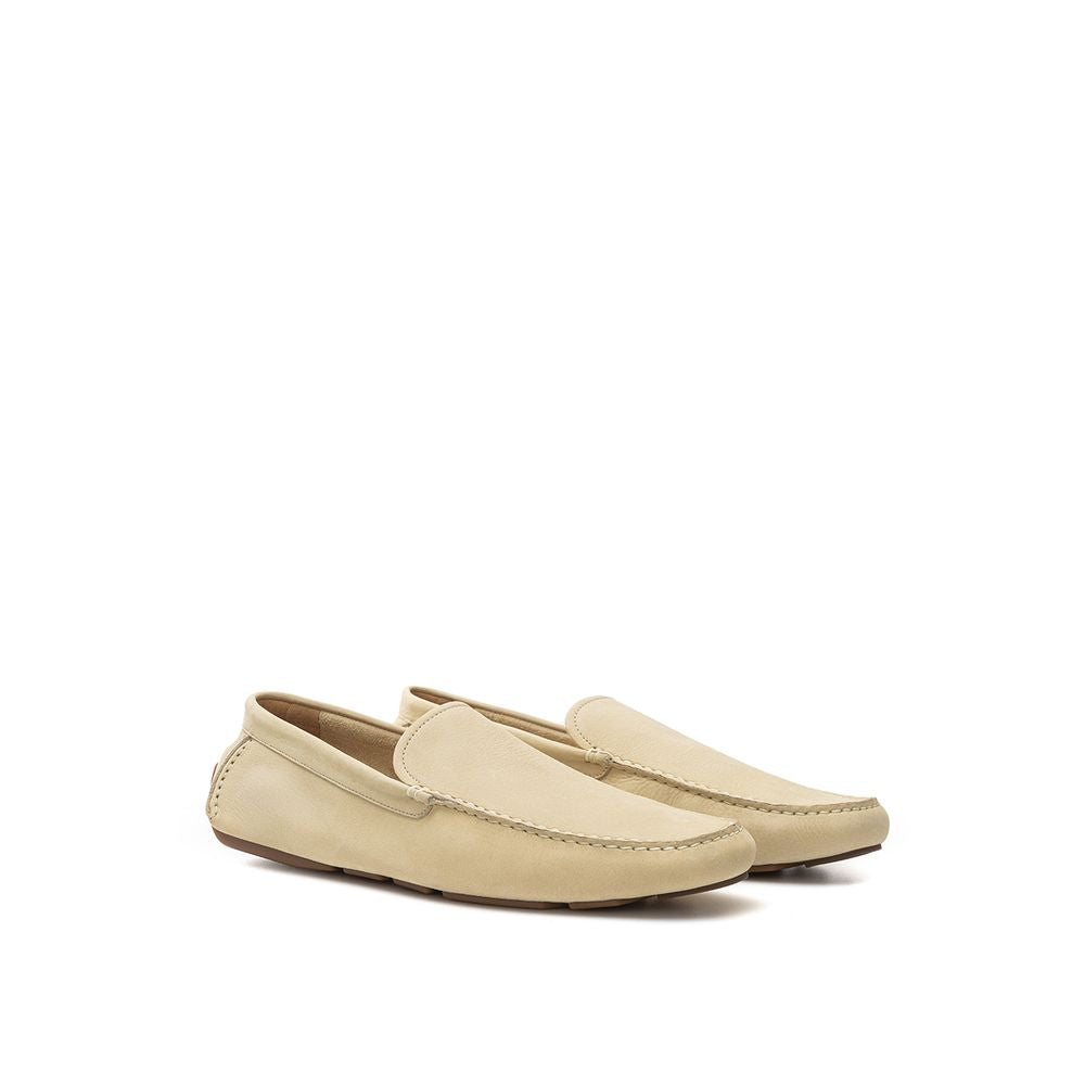 Beige Leather Loafer - GlamHub Luxury and Icon Brand Clothing