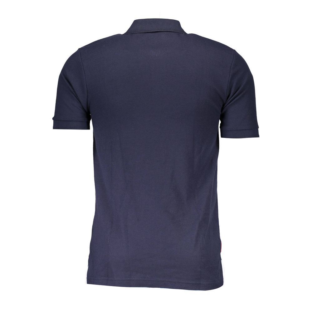 Blue Cotton Polo Shirt - GLAMHUB BOUTIQUE 