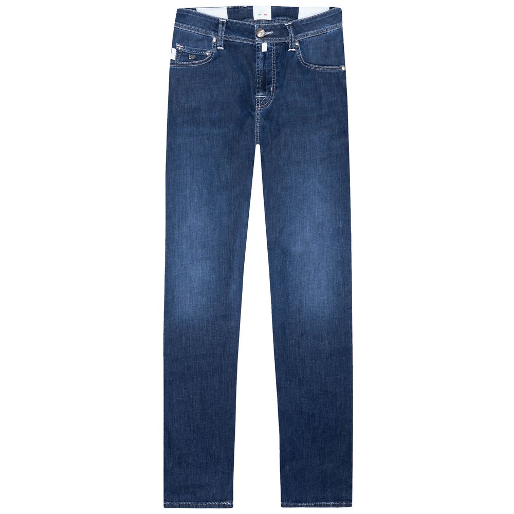 Blue Cotton Jeans & Pant - GlamHub Luxury and Icon Brand Clothing