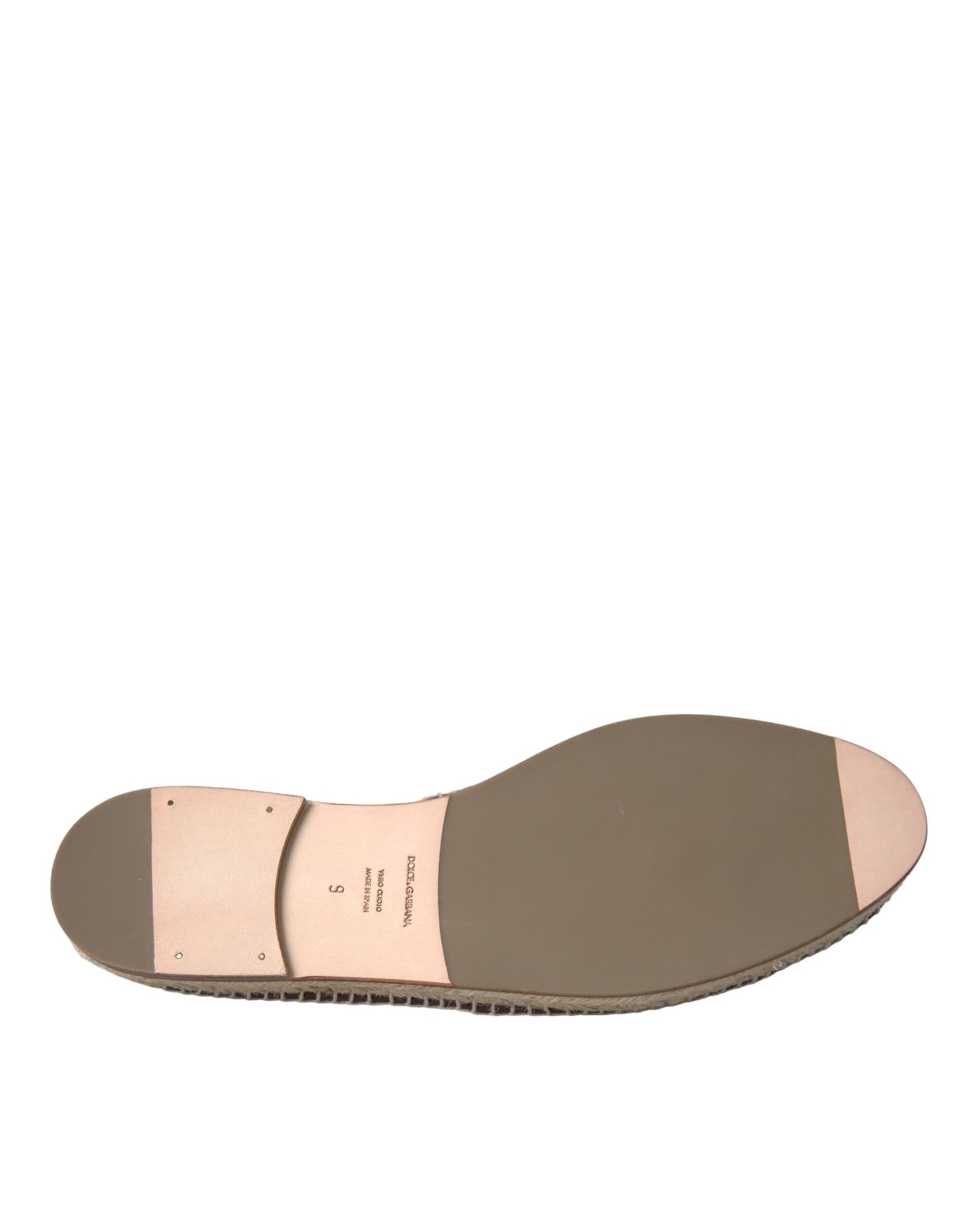 Brown Buffalo Leather Espadrille Flats Shoes