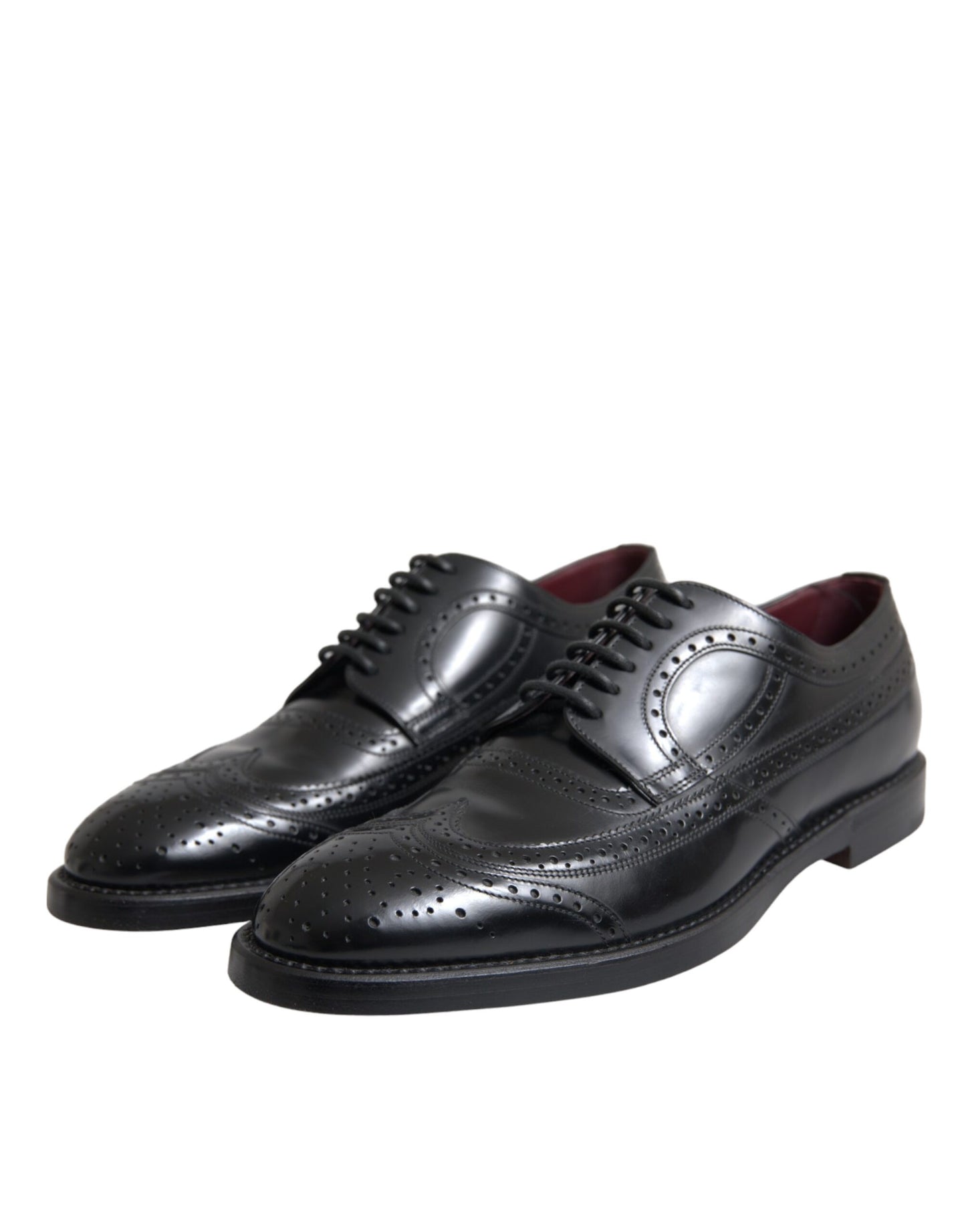 Formelle Oxford-Schuhe aus schwarzem Leder für Herren mit Flügelkappe