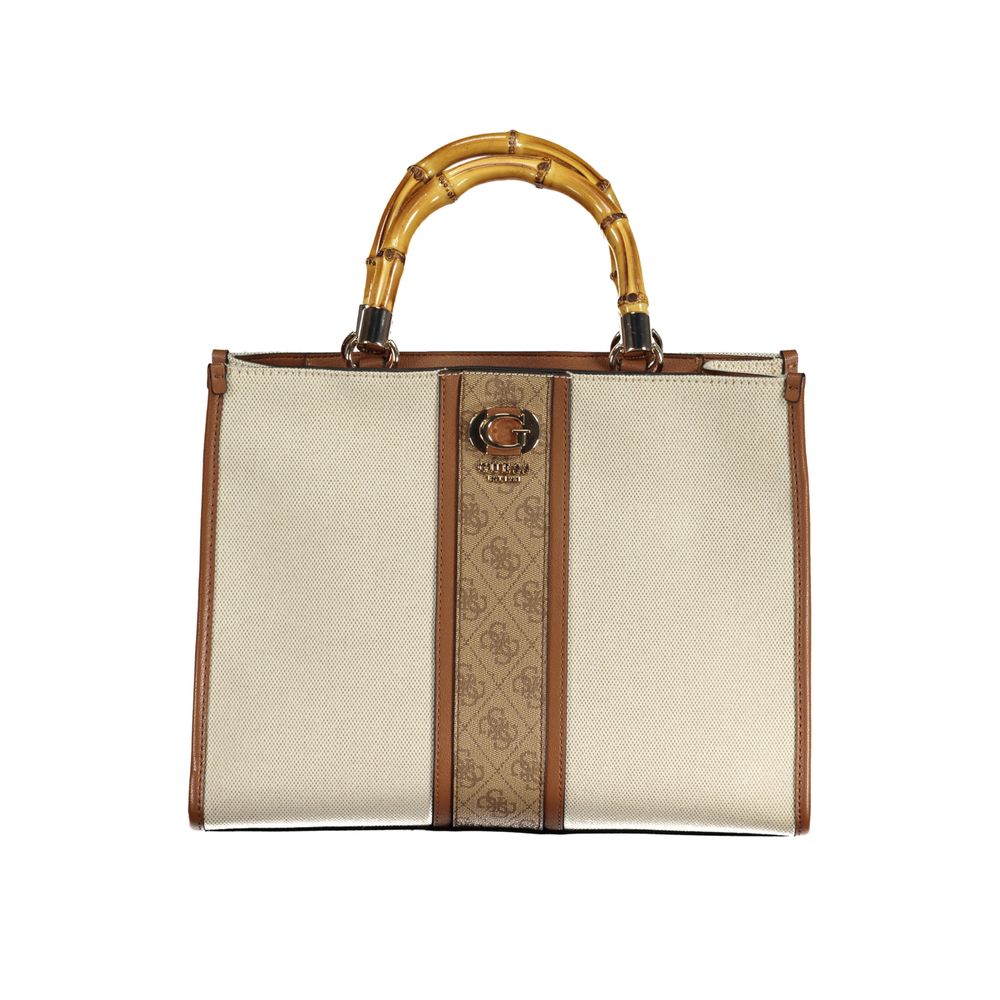 Beige Cotton Handbag - GLAMHUB BOUTIQUE 