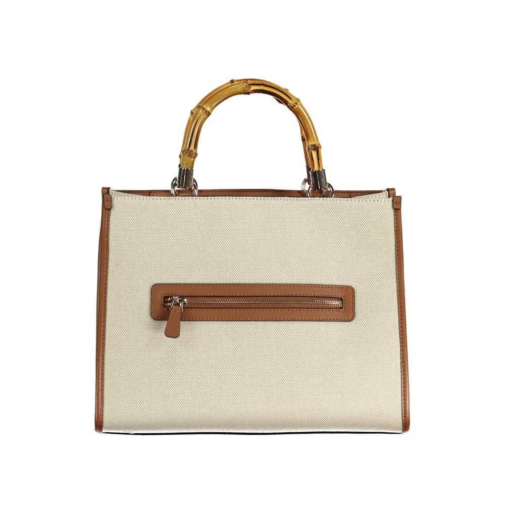 Beige Cotton Handbag - GLAMHUB BOUTIQUE 