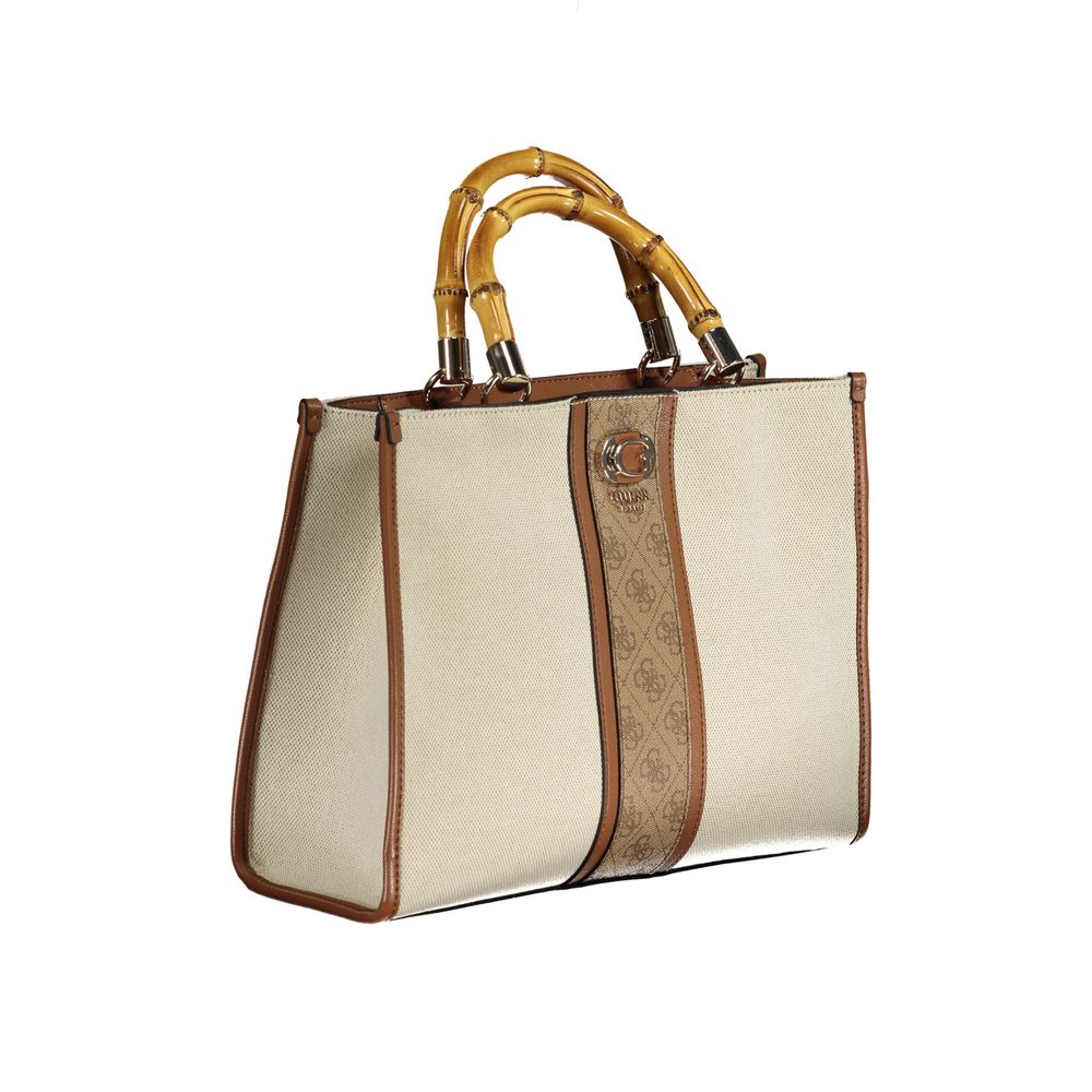 Beige Cotton Handbag - GLAMHUB BOUTIQUE 