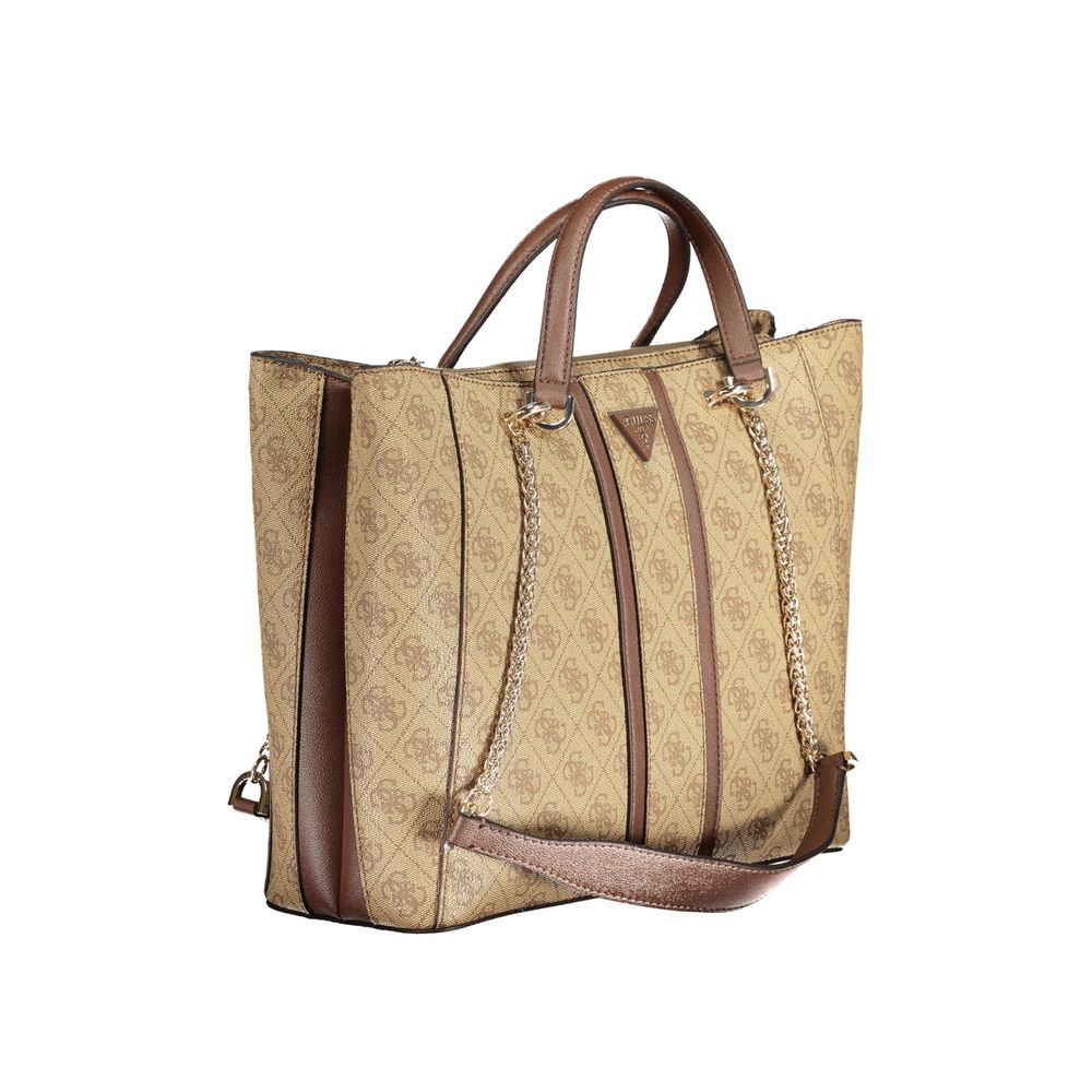 Beige Polyethylene Handbag - GLAMHUB BOUTIQUE 