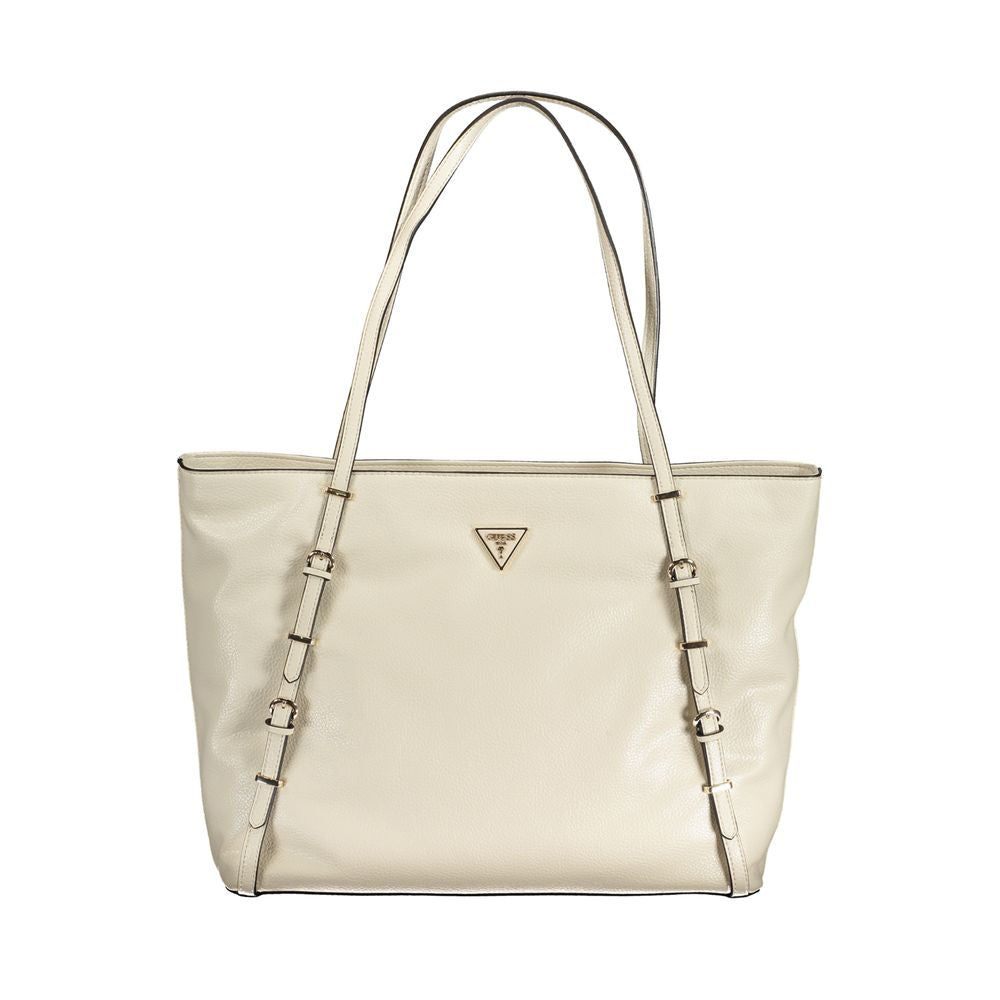 Beige Polyethylene Handbag - GLAMHUB BOUTIQUE 