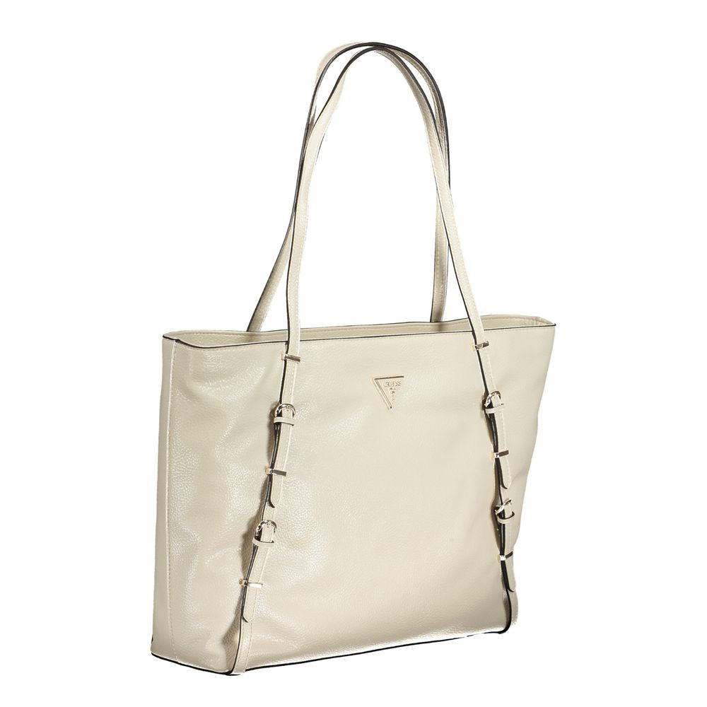 Beige Polyethylene Handbag - GLAMHUB BOUTIQUE 