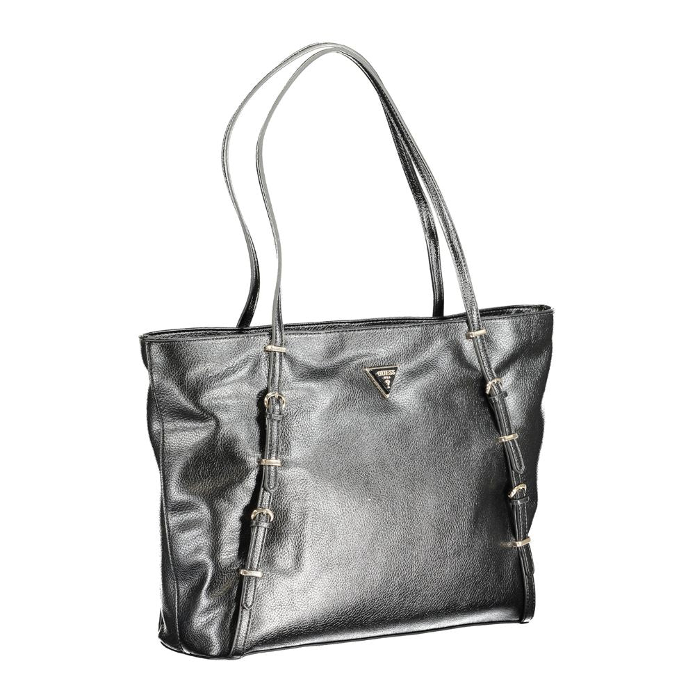 Black Polyethylene Handbag - GLAMHUB BOUTIQUE 