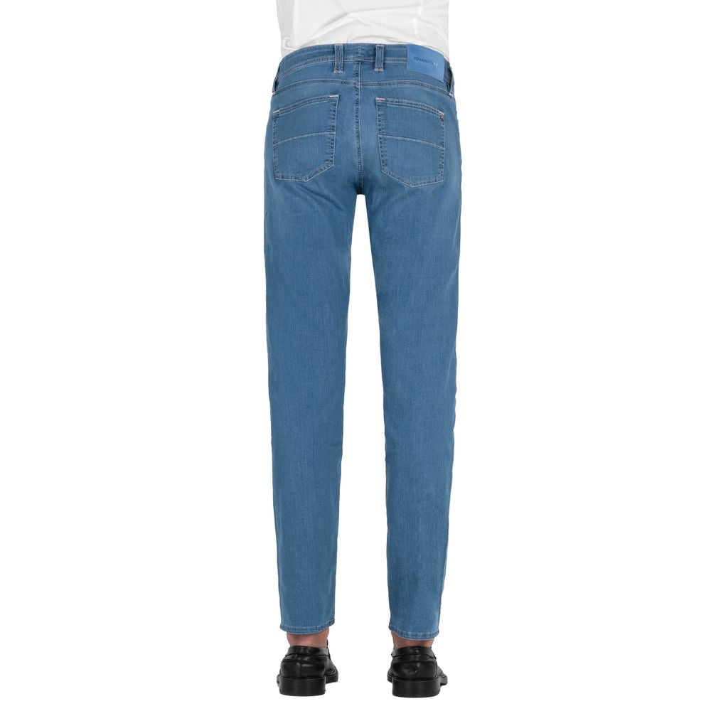 Light Blue Cotton Jeans & Pant - GlamHub Luxury and Icon Brand Clothing