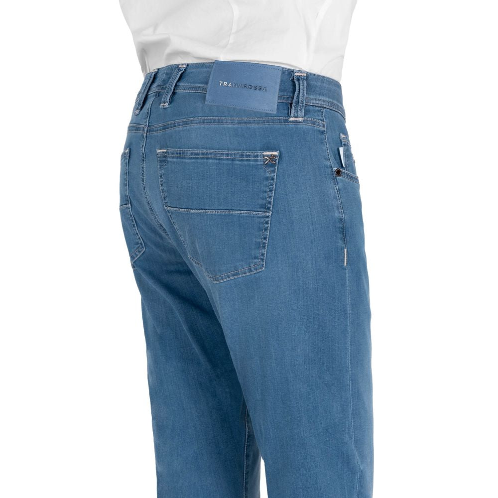 Light Blue Cotton Jeans & Pant - GlamHub Luxury and Icon Brand Clothing