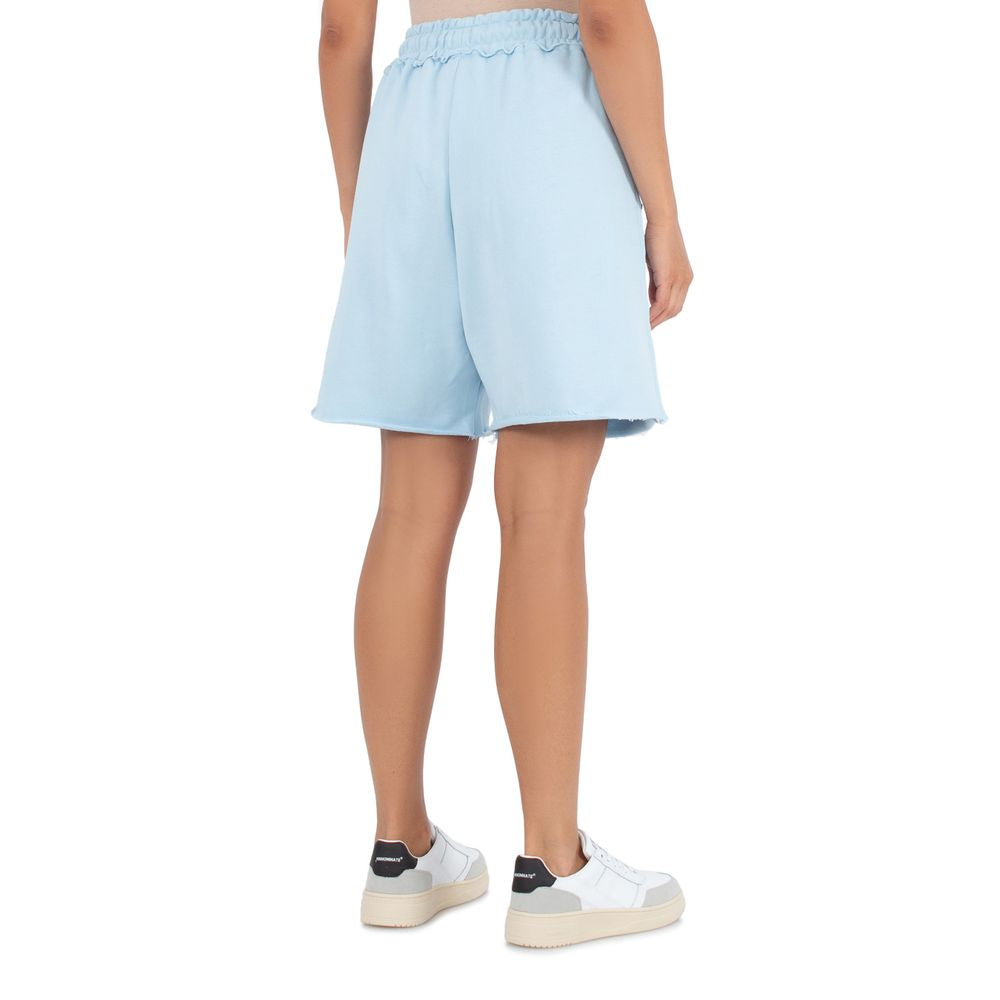 Light Blue Cotton Short - GlamHub Luxury and Icon Brand Clothing