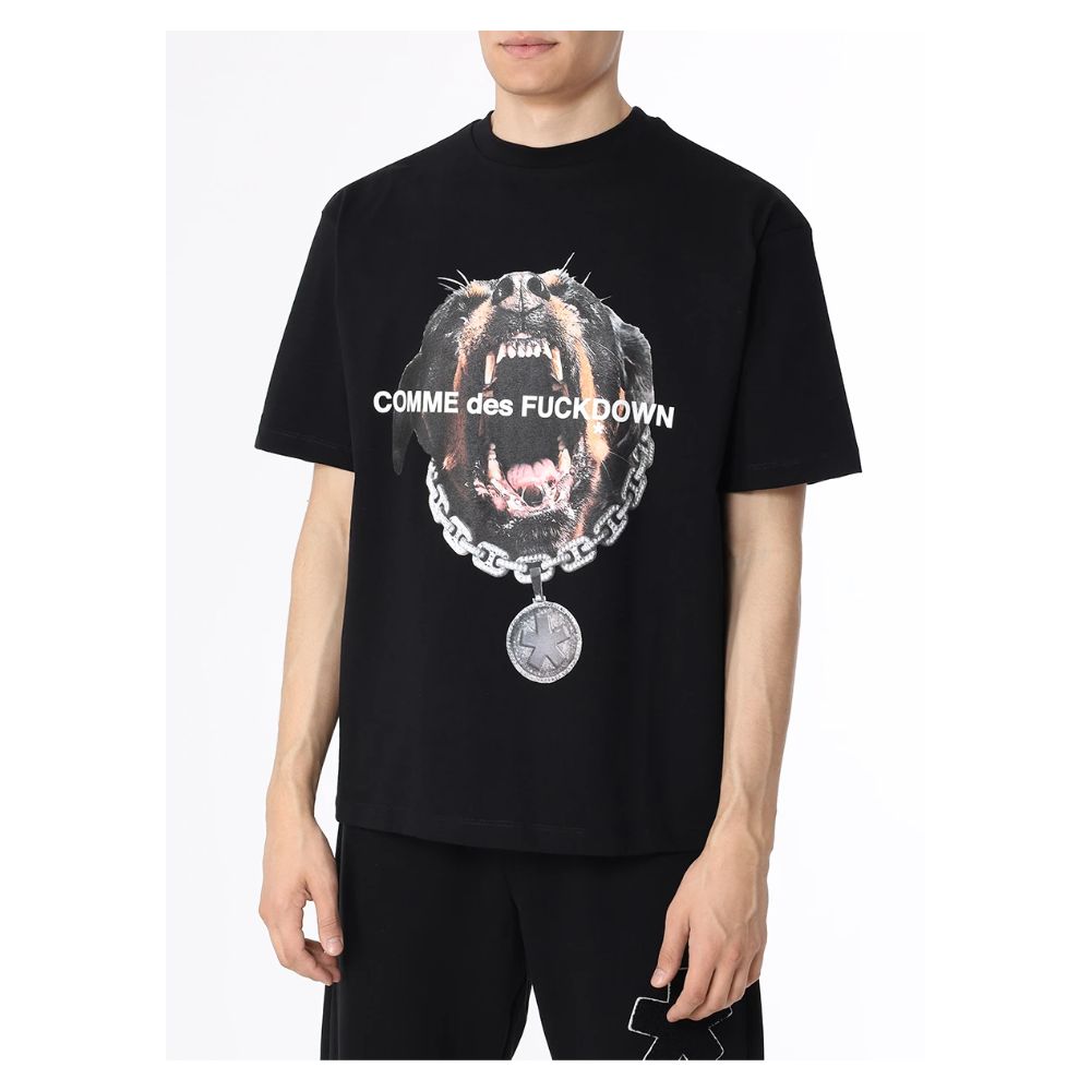 Black Cotton T-Shirt - GlamHub Luxury and Icon Brand Clothing