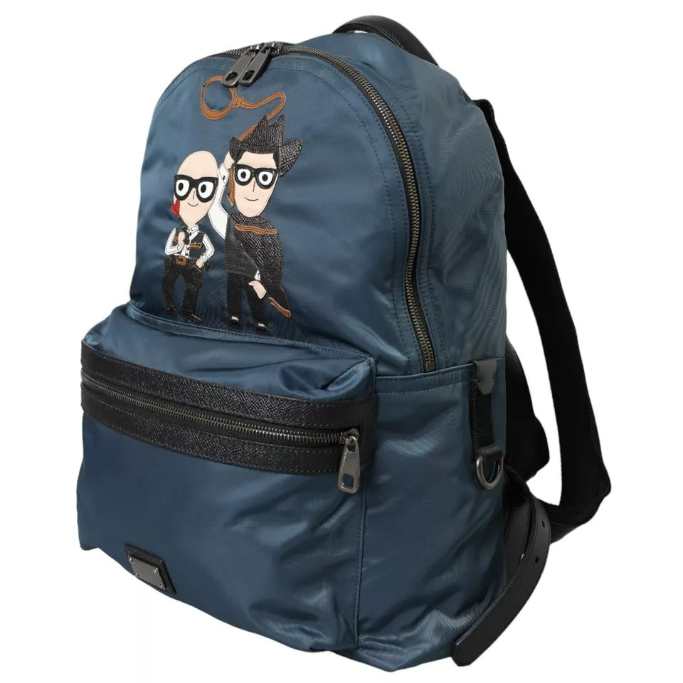 Blauer Nylon-Rucksack mit #DGFamily-Patch für Männer