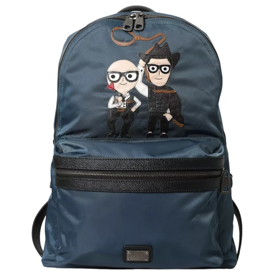 Blauer Nylon-Rucksack mit #DGFamily-Patch für Männer