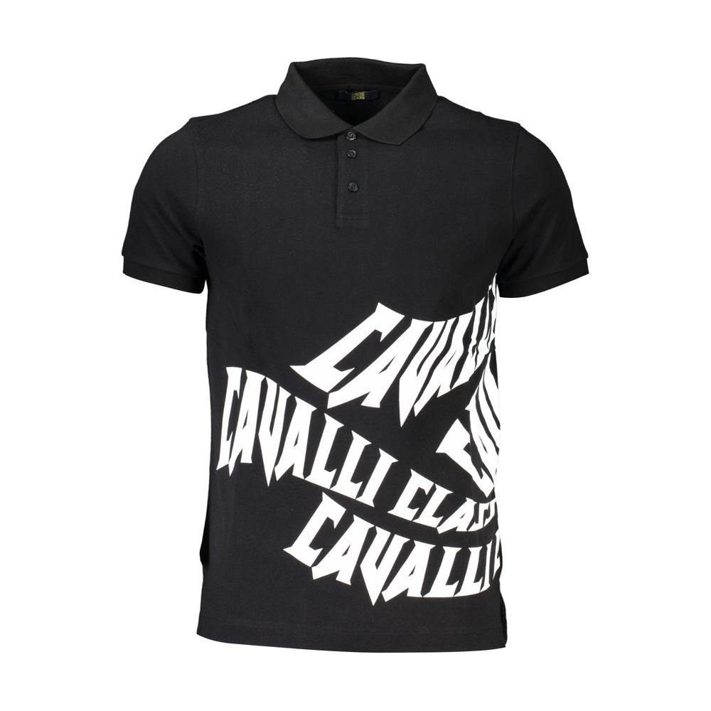 Black Cotton Mens Polo Shirt - GlamHub Luxury and Icon Brand Clothing