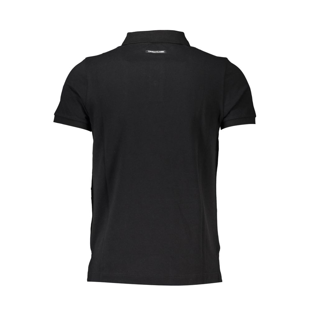 Black Cotton Mens Polo Shirt - GlamHub Luxury and Icon Brand Clothing