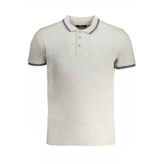 Gray Cotton Polo Shirt - GlamHub Luxury and Icon Brand Clothing