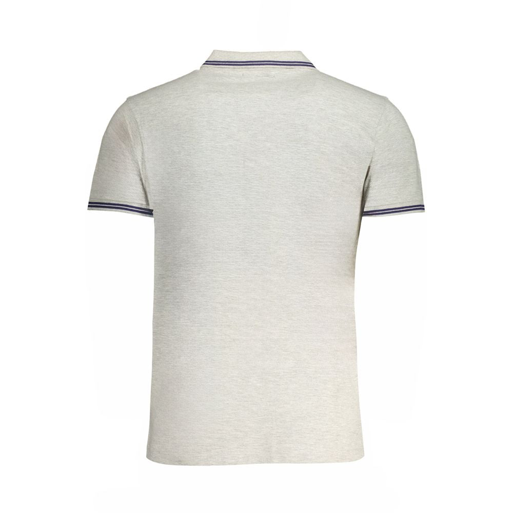 Gray Cotton Polo Shirt - GlamHub Luxury and Icon Brand Clothing