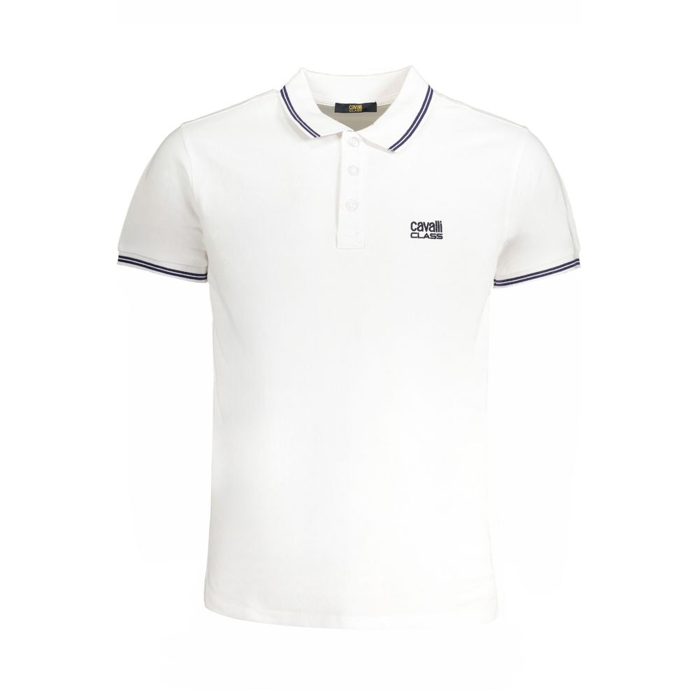 White Cotton Polo Shirt - GlamHub Luxury and Icon Brand Clothing