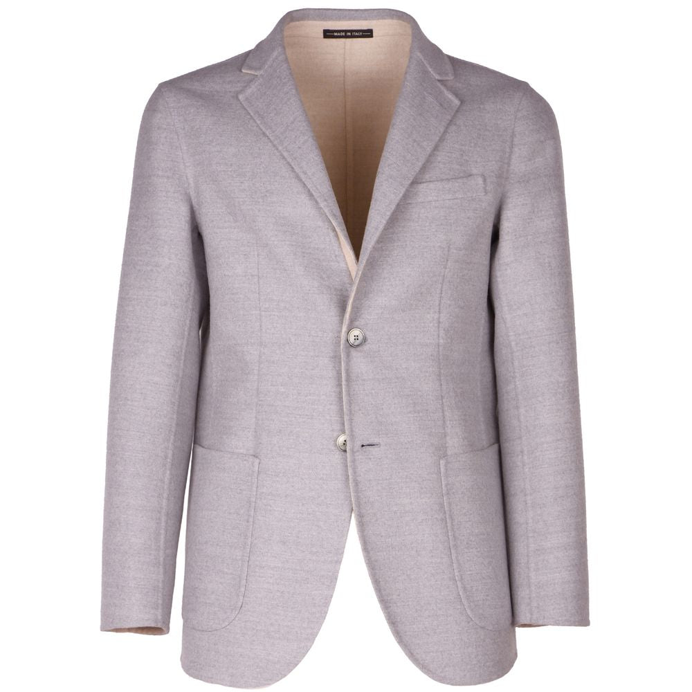 Gray Wool Vergine Blazer - GlamHub Luxury and Icon Brand Clothing