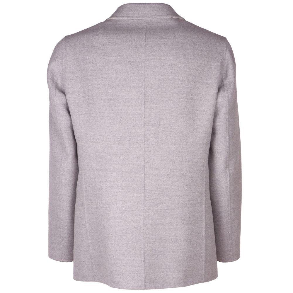 Gray Wool Vergine Blazer - GlamHub Luxury and Icon Brand Clothing