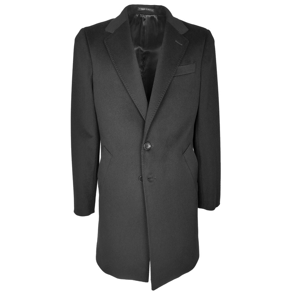 Black Wool Vergine Jacket - GlamHub Luxury and Icon Brand Clothing