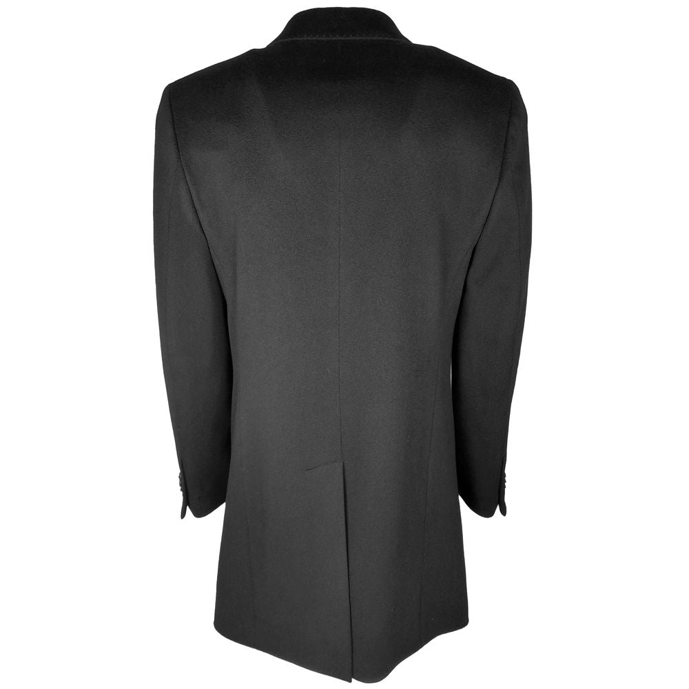 Black Wool Vergine Jacket - GlamHub Luxury and Icon Brand Clothing