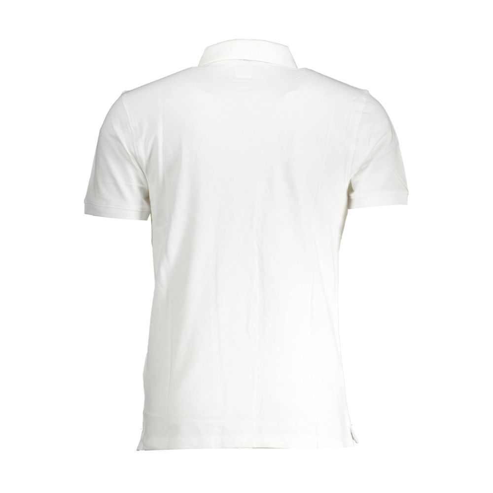 White Cotton Men Polo - GLAMHUB BOUTIQUE 