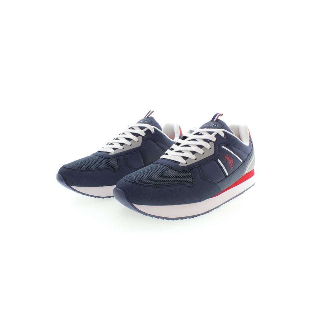 Blue Polyester Men Sneaker