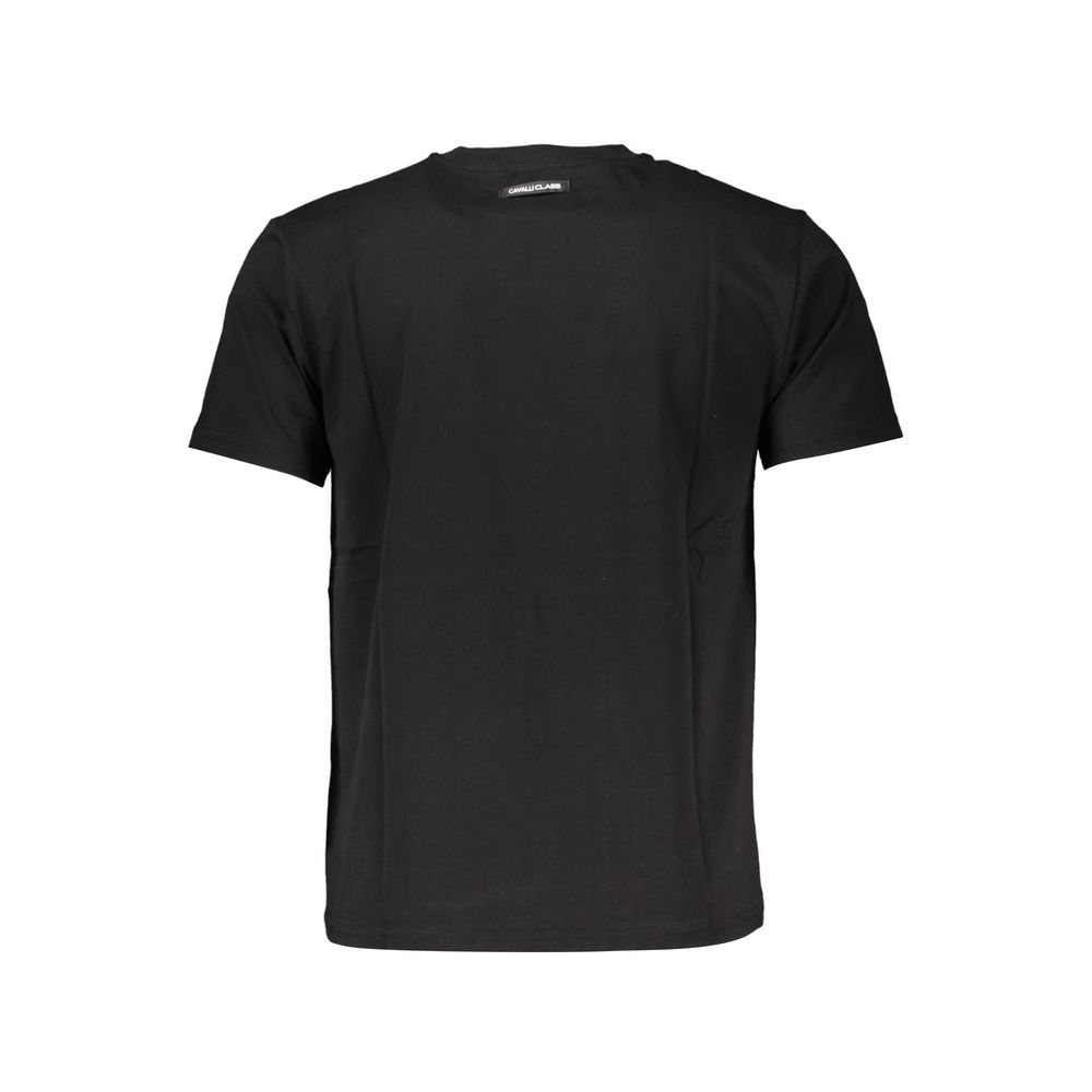 Black Cotton Men T-Shirt - GlamHub Luxury and Icon Brand Clothing