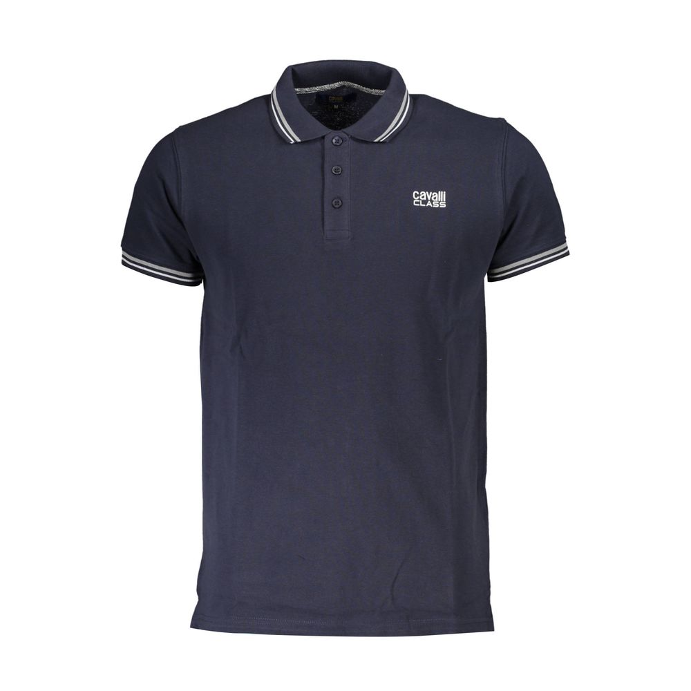 Blue Cotton Polo Shirt - GlamHub Luxury and Icon Brand Clothing