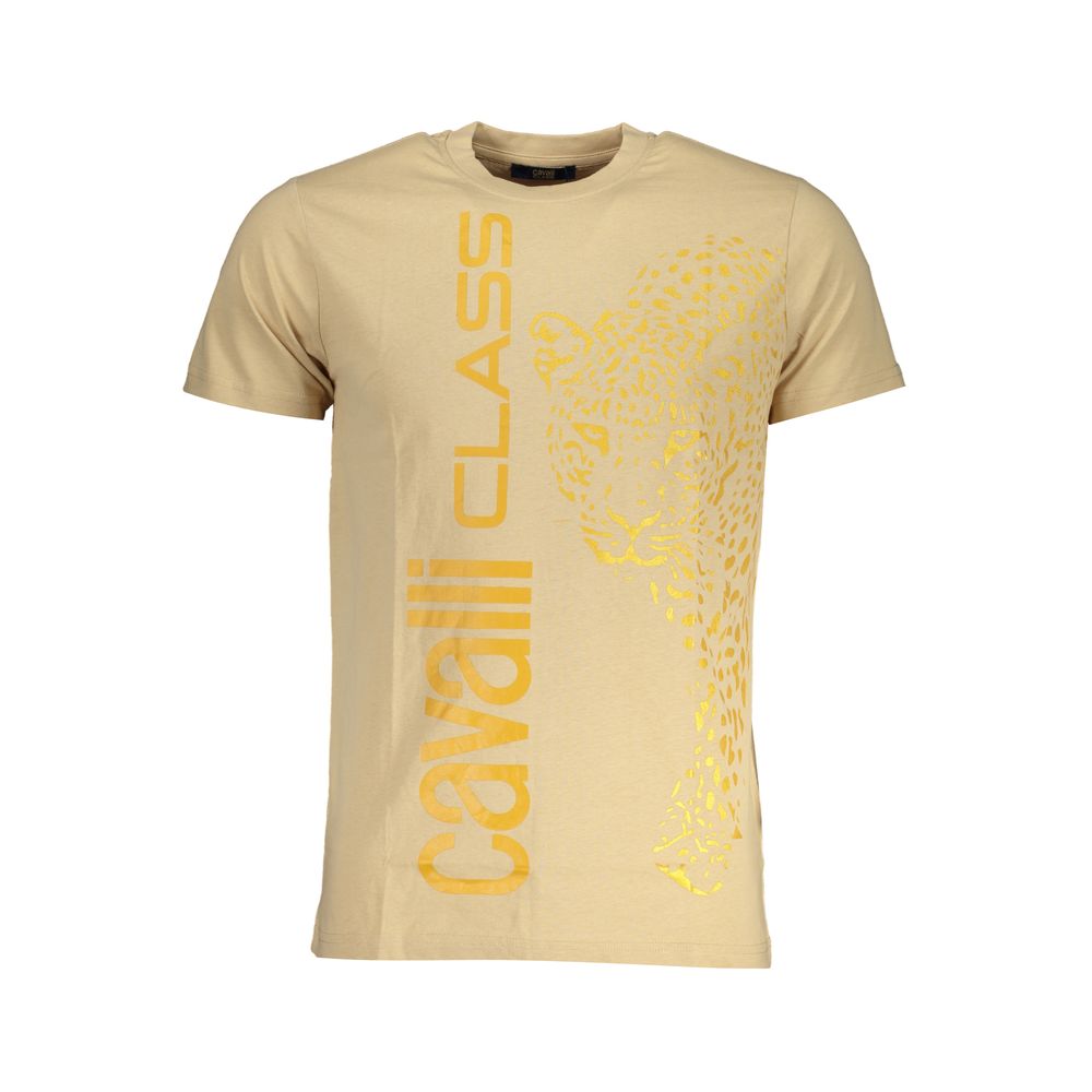 Beige Cotton T-Shirt - GlamHub Luxury and Icon Brand Clothing