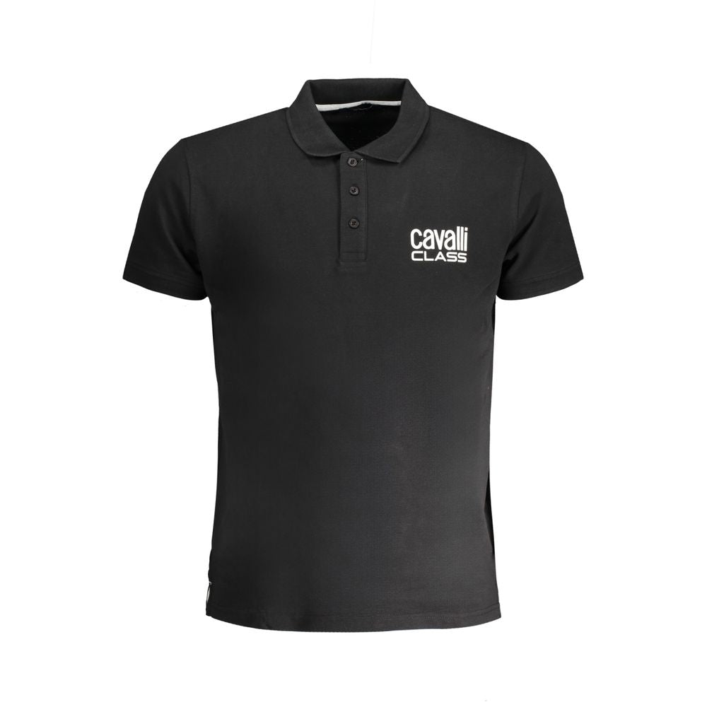 Black Cotton Polo Shirt - GlamHub Luxury and Icon Brand Clothing